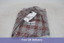 Cubic Elastic Drawstring Waist Checked Skirt, Maroon, Size UN