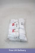Six Packs Levi's Regular Cat Socks, 3 Pairs Per Pack, White/Red, UK 6/8