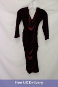 Me & Thee Long Sleeved Velvet Dress, Burgundy, Size Unknown