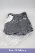Cubic Straight Wool Blend Long Coat, Dim Grey, Size UN