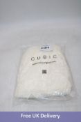 Cubic Textured Floral Print Lace Panel Skirt, Floral White, Size UN