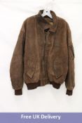 Army and Civil Redskins Suede Leather Jacket Type B 32, Dark Tan, Some Marks to Jacket. Used