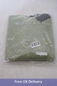 Wool and Co Italy Crewneck Extra Fine Virgin Marino Wool Jumper, Green, Size L