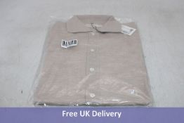 Suitsupply Long Sleeve Polo Cardigan, Sand Size S