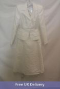 Self-Portrait Tailored Taffeta Midi Dress, White, Size 6