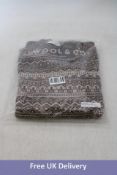 Wool and Co Italy Crewneck Jumper, Brown/Beige, Size L