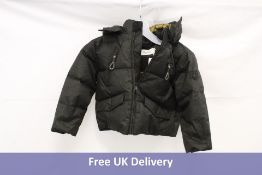 Bonpoint Gordon Quilted Herringbone Down Jacket, Fern Green, Size 4Y