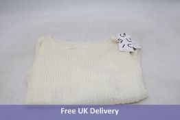 Cubic Off The Shoulder Long Sleeved Sweater, Floral White, Size UN
