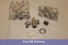 Thirteen Crestalux 15mm Angle Radiator Valves with Drain Off