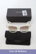 Dolce & Gabbana DG4470F Sunglasses, Frames Cream/Lenses Clear Gradient Brown Mirror Silver