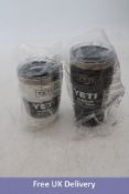 Two Yeti Rambler Items to include 1x 20 Oz Tumbler, Black 1x 16 Oz Tumbler, White with With MagSlide