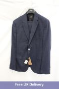 Hugo Boss Micro Patterned Virgin Wool Stretch Fit 2-Piece Suit, Navy, Size 54