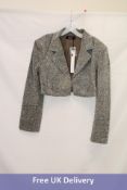 Akira Embellished Diamond Jacket, Silver, Size XL