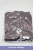 Wool and Co Italy High Neck Cardigan, Brown, Size L