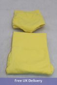 Icon Running/Gym Top with Tight Waist Leggings Set, Yellow, UK M