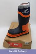 Rock Fall Silt S5 Insulated Composite Safety Wellington Boots, Orange/Black/Navy, UK 7. Box damaged