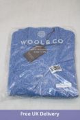 Wool and Co Italy Turtleneck Jumper, Blue, Size L