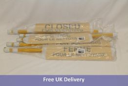 Five Rubbermaid FG9S1600 Multilingual Closed for Cleaning Safety Signs