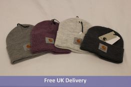 One Carhartt Acrylic Watch Hat Aster Heather Size One, One Carhartt Short Watch Hat Dark Grey Heathe