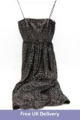 Borgo De Nor Woman's Ninet Occasion Sequin Midi Dress, Black, Size 10