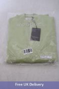 Wool and Co Italy 1/4 Zip Virgin Extra Fine Marino Wool Jumper, Lime, Size L