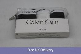 Calvin Klein Core Carousel 3 Pack Bikini Knickers, Black/White, XS