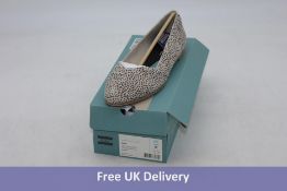 Toms Julie Macadamia Women's Mini Cheetah Print Suede Flat Slip On Shoes, UK 6. Box damaged