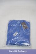 Wool and Co Italy Full Zip Top, Blue, Size L