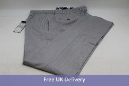 Two Gardeur Slim Fit Striped Trousers, Blue/White, UK 36R