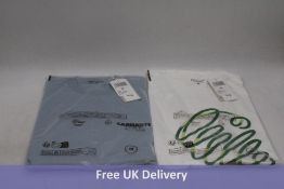 Two Carhartt T-Shirts to include 1x Noodie, White, Size XL, 1x Long Sleeve Duck, Misty Sky, Size M