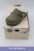 Scholl Women's Slip On Clogs, Olive, Size 38. Box damaged