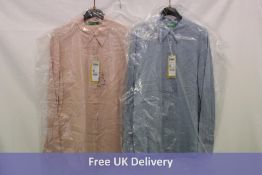 Two United Colours of Benetton Basic Fall Regular Fit Shirts to include 1x Blue, 1x Pink, Size XS