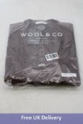 Wool and Co Italy Crewneck Wool Jumper, Brown, Size L