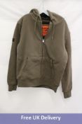 Superdry Borg Lined Full Zip Hoodie, Moral Brown, Size L
