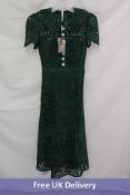 Self-Portrait Cord Lace Midi Dress, Green, Size 6