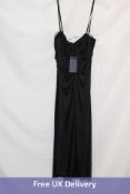 Halston Nadine Midi Dress, Black, UK 10