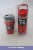 Two Yeti Rambler Items to include 1x 18 Oz Bottle with Colour-Matched Straw Cap 1x 20 Oz Tumbler, Re