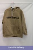 Fear of God Essentials Hoodie, Fog, Size XL