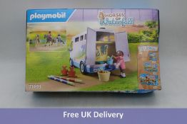Playmobil 71493 Horses of Waterfall: Mobile Riding School with Transporter. Box damaged