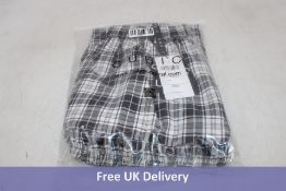 Cubic Elastic Drawstring High Waist Checked Skirt, Black, Size UN