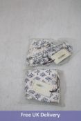 Camila Top and Bottom, White/Blue, Size S