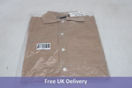 Suitsupply Long Sleeve Polo Cardigan, Camel, Size S