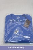 Wool and Co Italy Turtleneck Wool Jumper, Blue, Size L