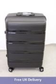 Hengtoo 4-Piece Lightweight 4 Wheeled Ployproptene Hard Shell Cabin Suitcases Set, Black, Cases Size