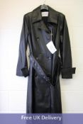 Stand Studio Women's Foux Leather Luscious Malou Trench Coat, Black, Size 40