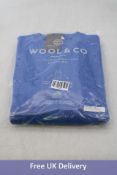 Wool and Co Italy Crewneck Wool Jumper, Blue, Size L