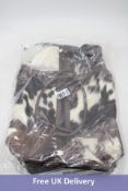 Cowhide Leather Holdall, Black/White/Brown