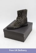 Mimmu Leopard Print Suede Ankle Boots Military, Side 39, Some Marks to Soles. Used