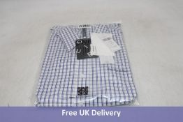 Cubic Checked Oversized Cotton Shirt, Light Steel/Blue, Size UN