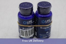 Two Life Extension Super R-Lipoic Acid, 240MG, 60 Capsules, 11/2025